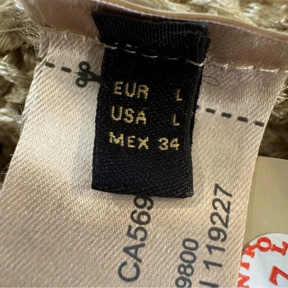 Massimo Dutti Open Knit Cardigan Open Front Beach Boho 3/4 Sleeve L - Picture 8 of 8